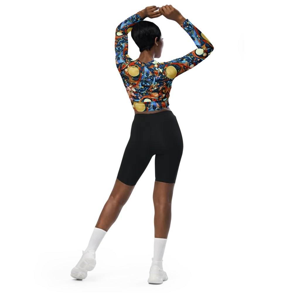 Orbital Rhapsody on Long Sleeve Crop Top — Back