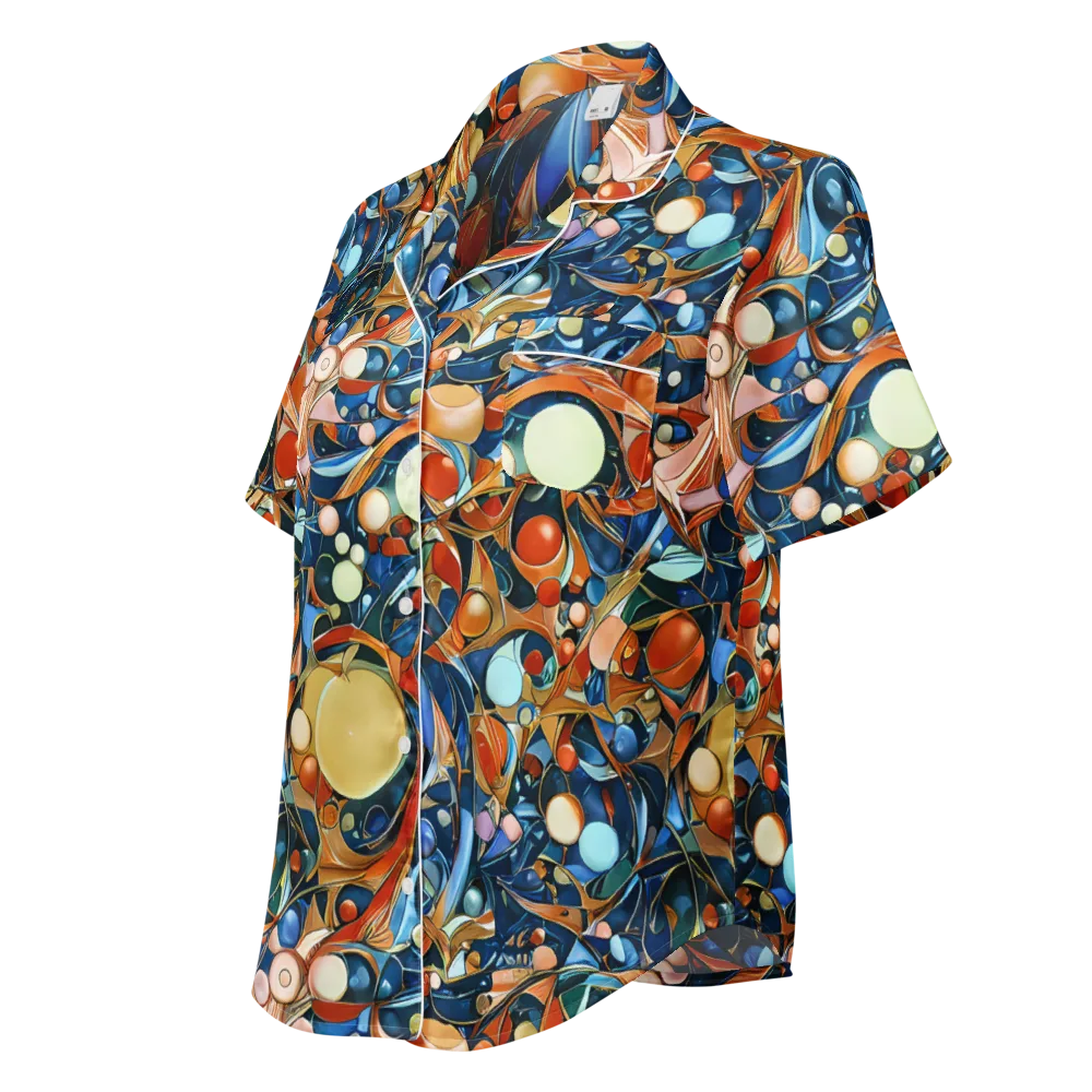 Orbital Rhapsody on Women's Short Sleeve Pajama Top — Left Front