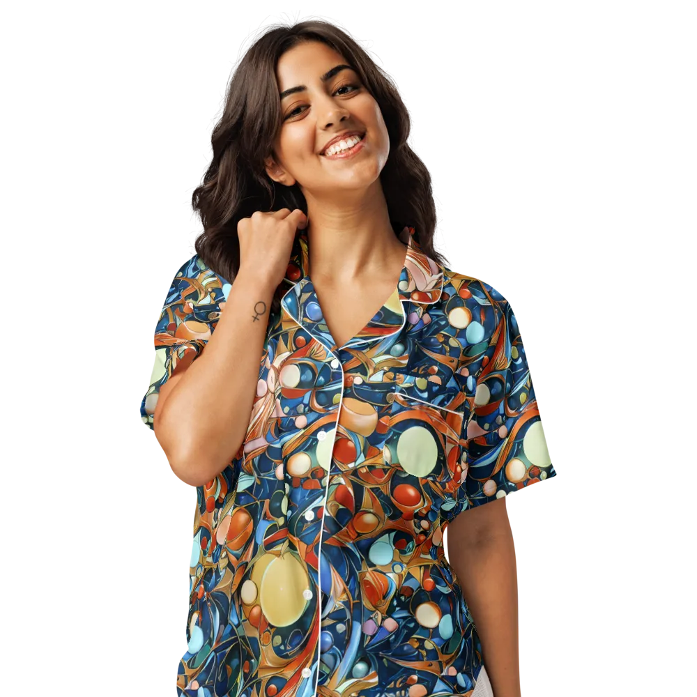 Orbital Rhapsody on Women's Short Sleeve Pajama Top — Front