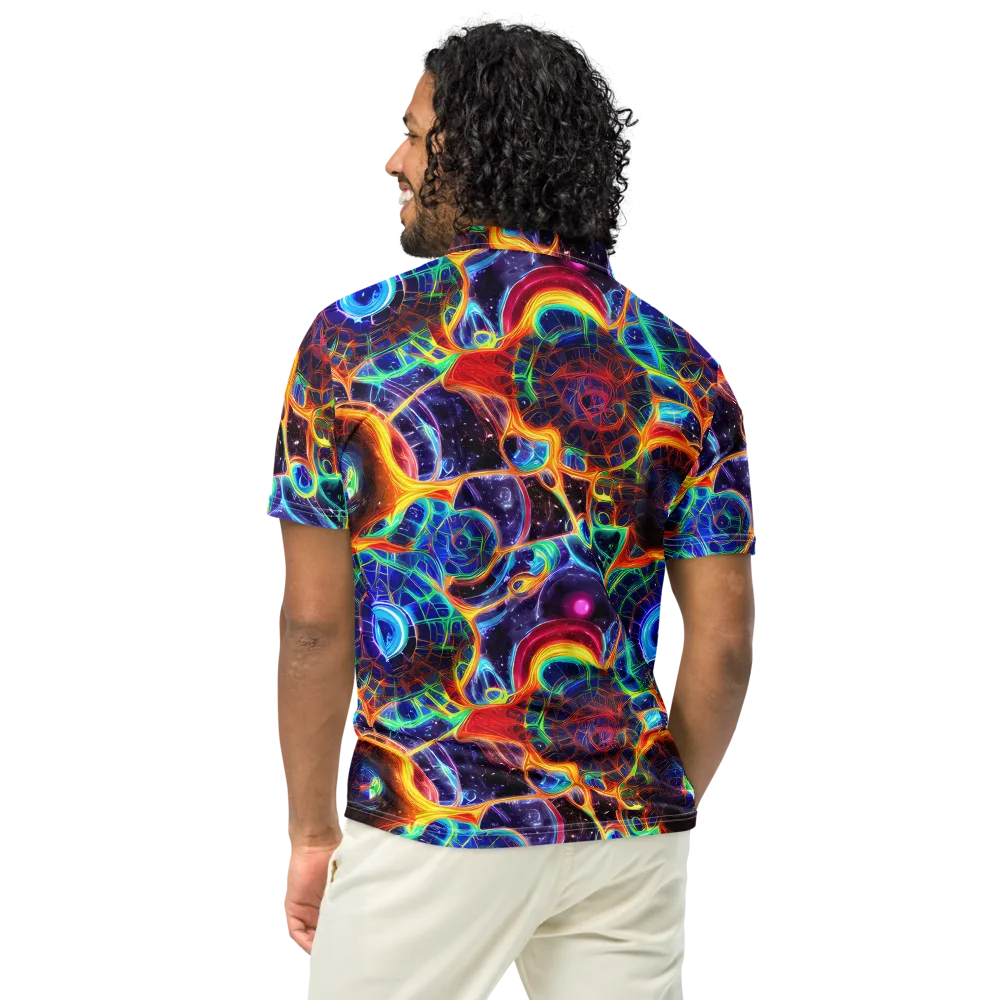 Radiant Cosmos on Men's Slim Fit Polo Shirt — Back
