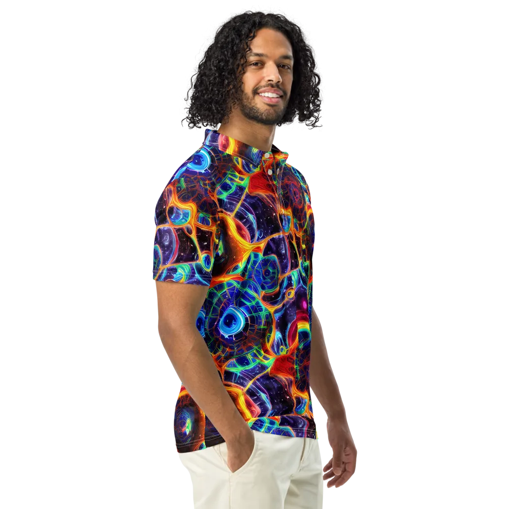 Radiant Cosmos on Men's Slim Fit Polo Shirt — Right Front