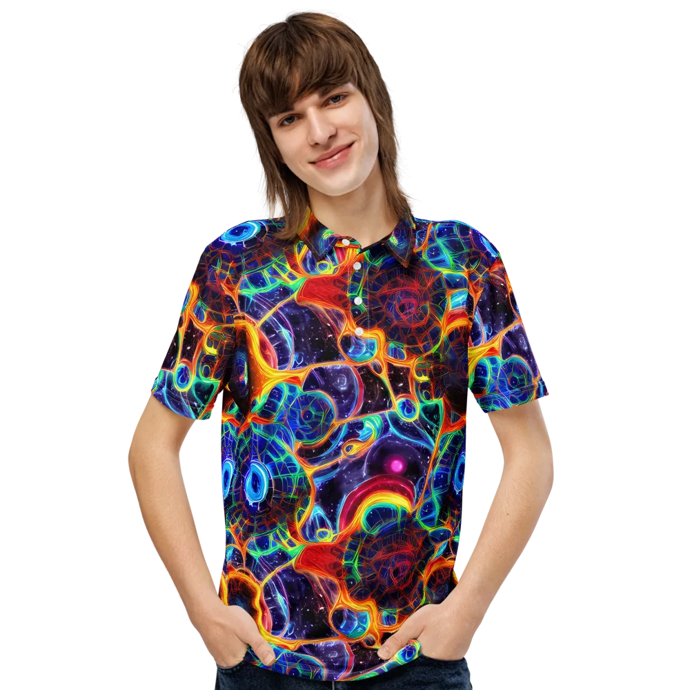 Radiant Cosmos on Men's Slim Fit Polo Shirt — Front