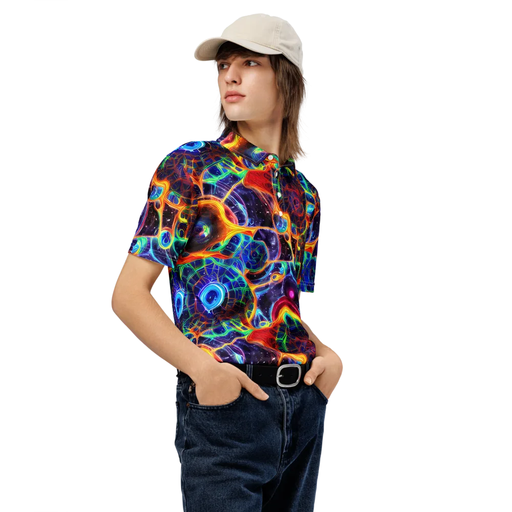 Radiant Cosmos on Men's Slim Fit Polo Shirt — Right Front