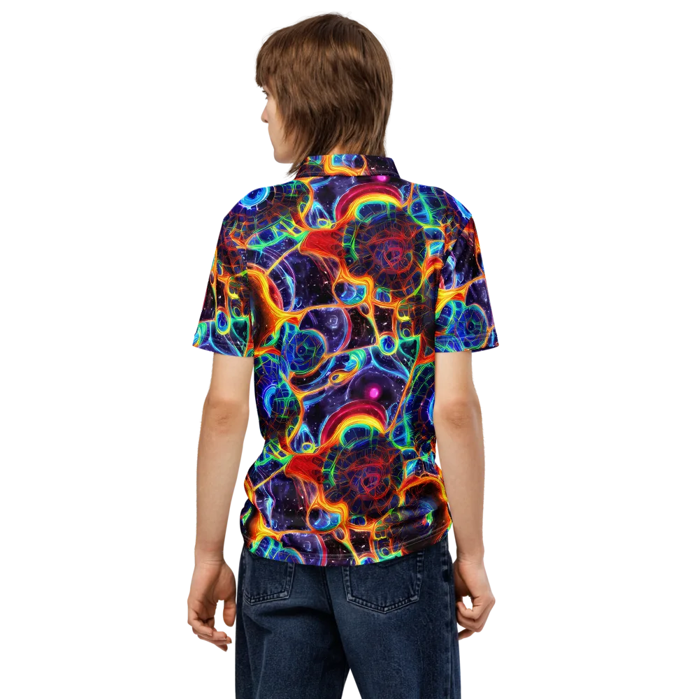 Radiant Cosmos on Men's Slim Fit Polo Shirt — Back