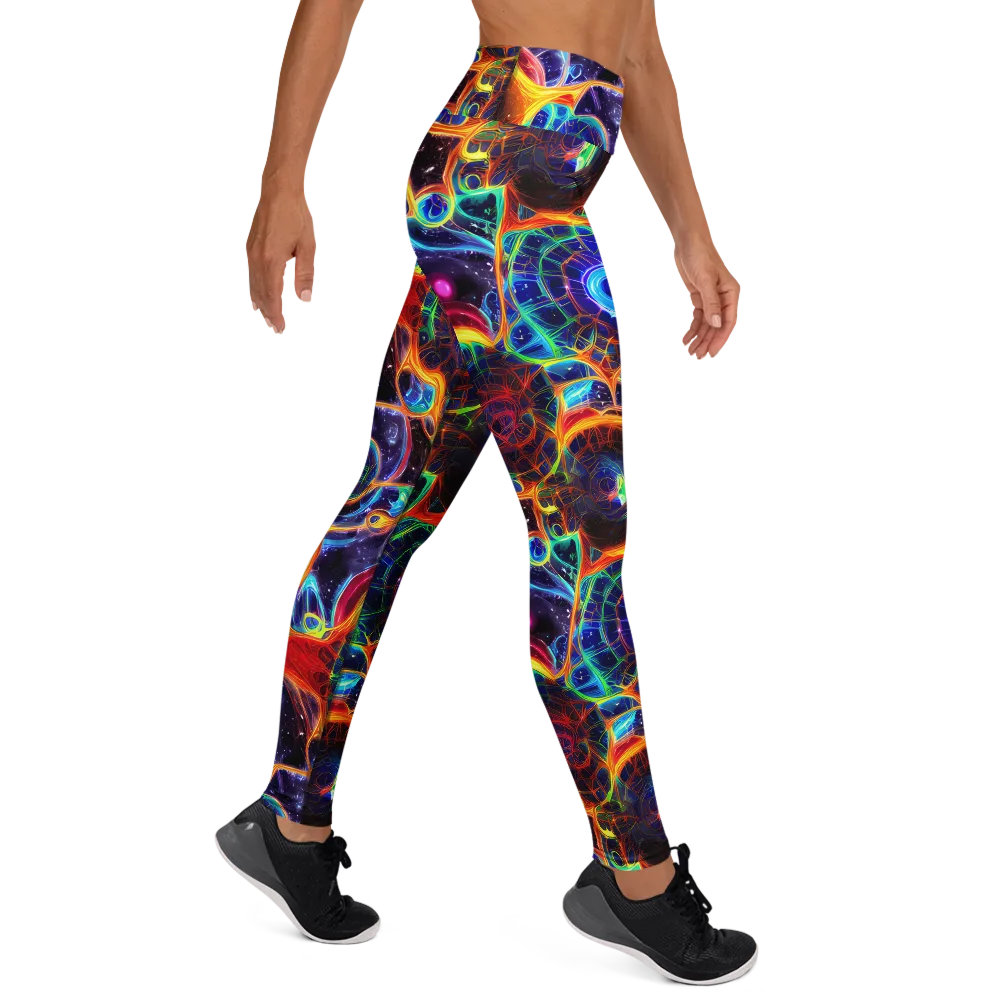 Radiant Cosmos on Yoga Leggings — Right