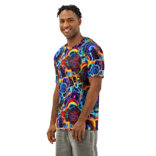 Radiant Cosmos on a Men's Cotton Crew Neck T-Shirt