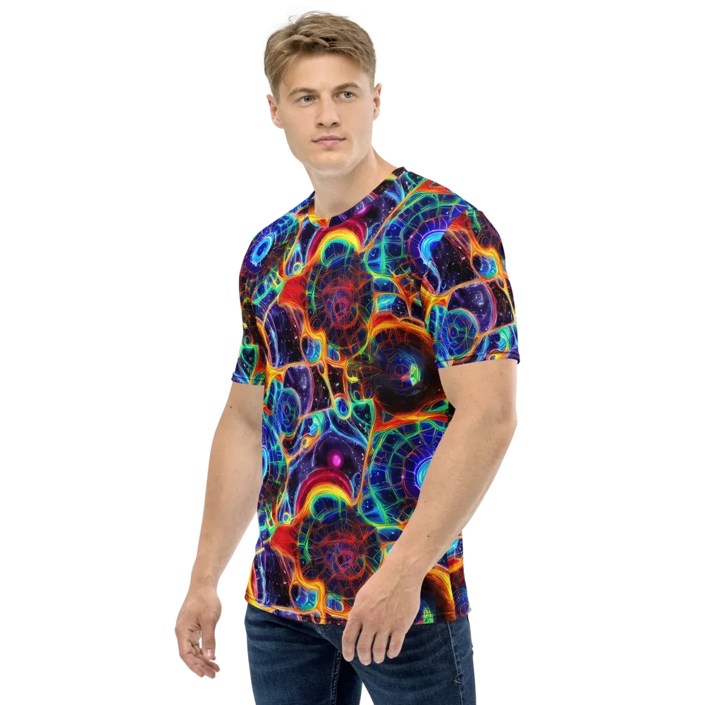 Radiant Cosmos on Men's Crew Neck T-Shirt — Left