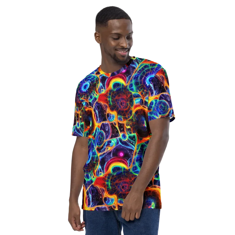 Radiant Cosmos on Men's Crew Neck T-Shirt — Left