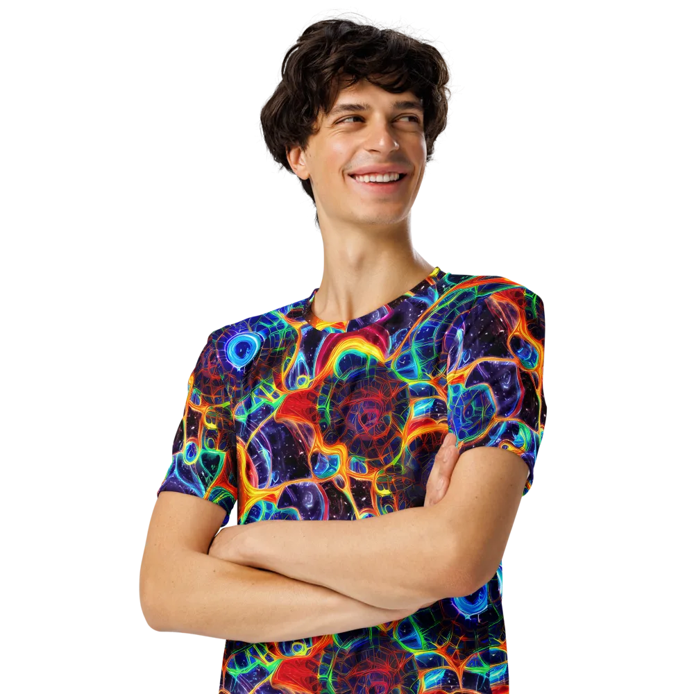 Radiant Cosmos on Men's Crew Neck T-Shirt — Left Front