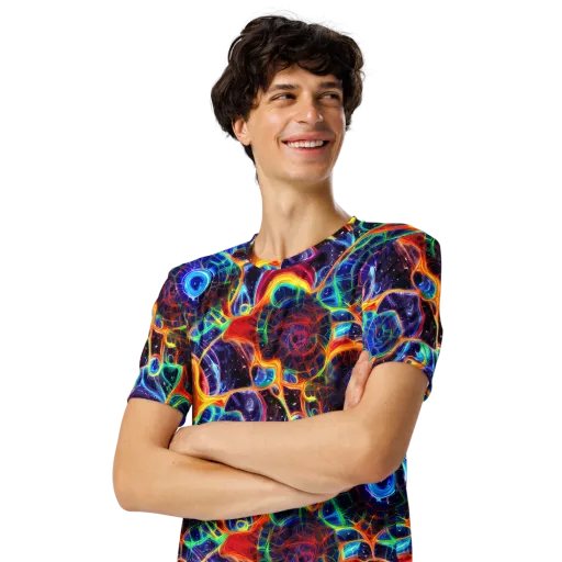 Radiant Cosmos on a Men's Crew Neck T-Shirt