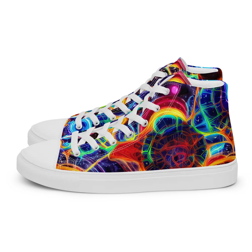 Radiant Cosmos on Men's High Top Canvas Shoes — Left