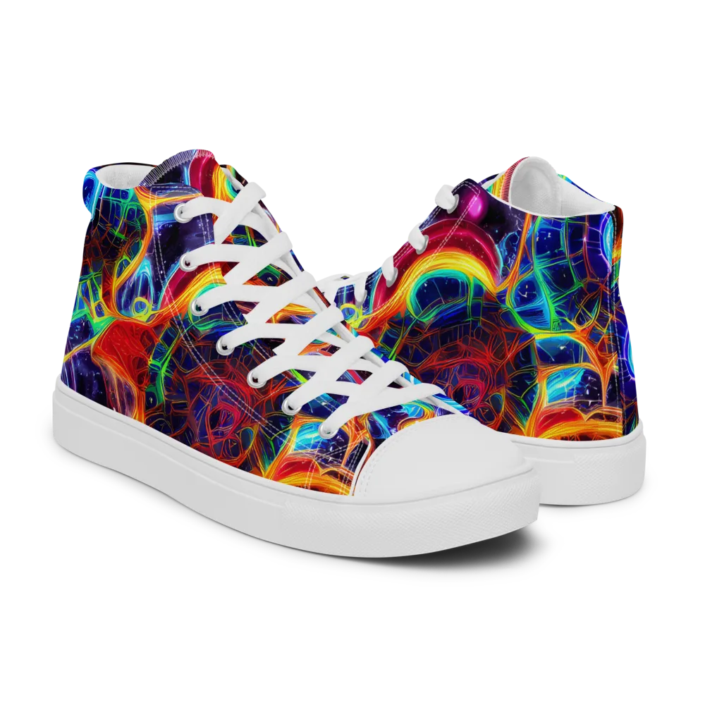 Radiant Cosmos on Men's High Top Canvas Shoes — Right