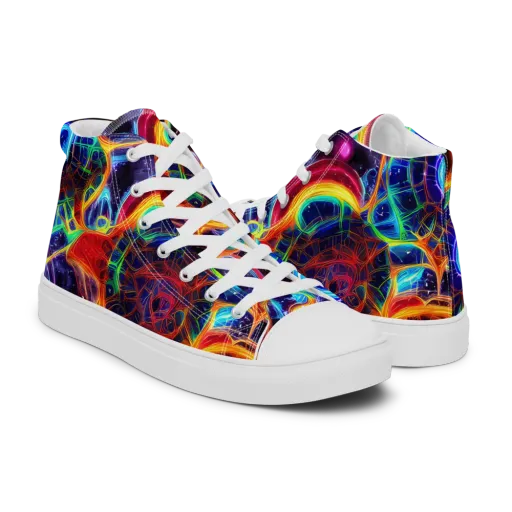 Radiant Cosmos on a Men's High Top Canvas Shoes