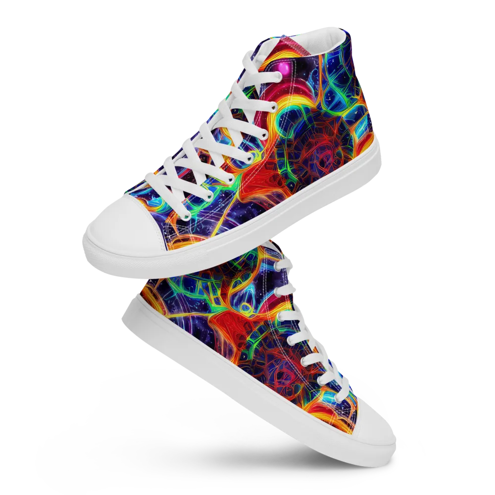Radiant Cosmos on Men's High Top Canvas Shoes — Front