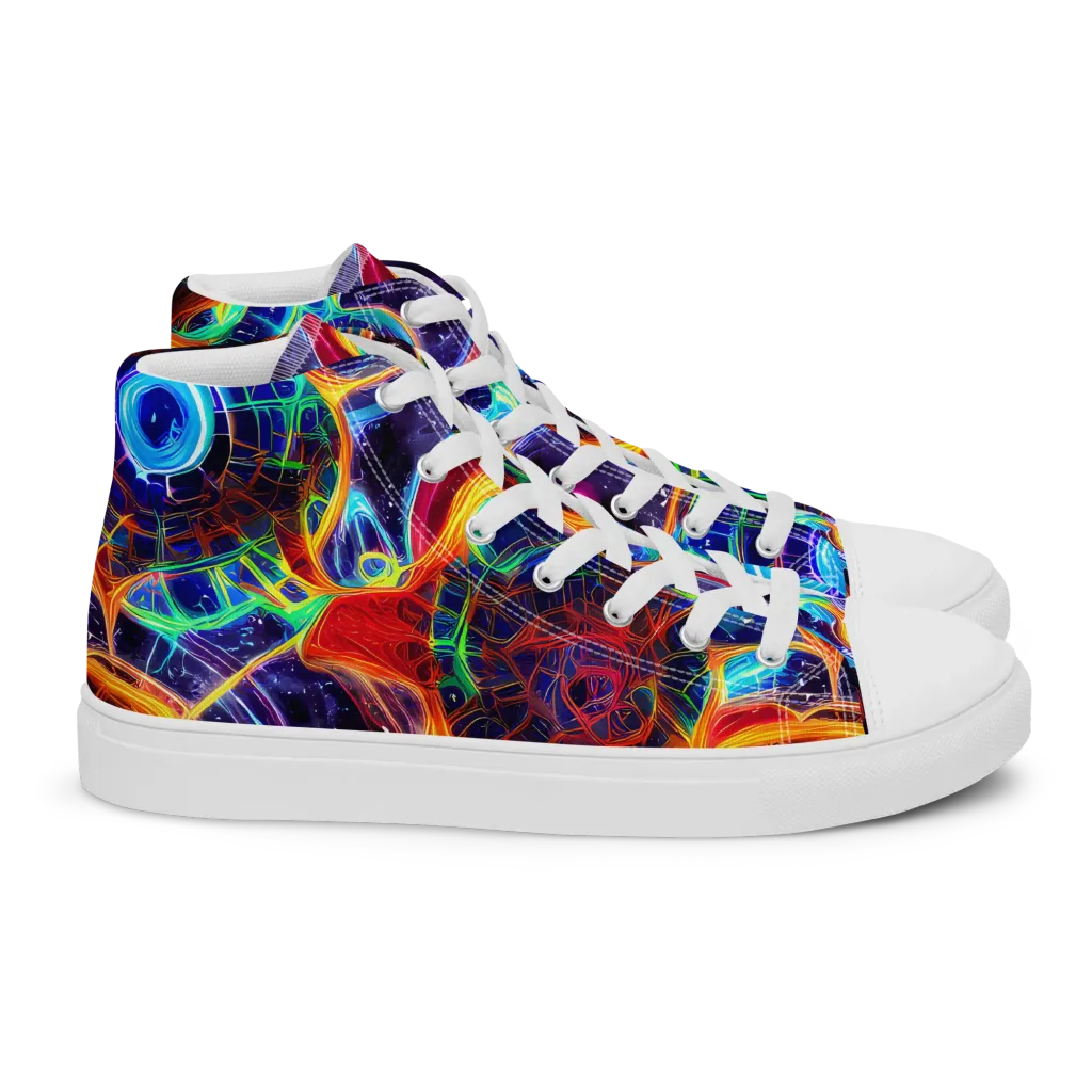 Radiant Cosmos on Women's High Top Canvas Shoes — Right
