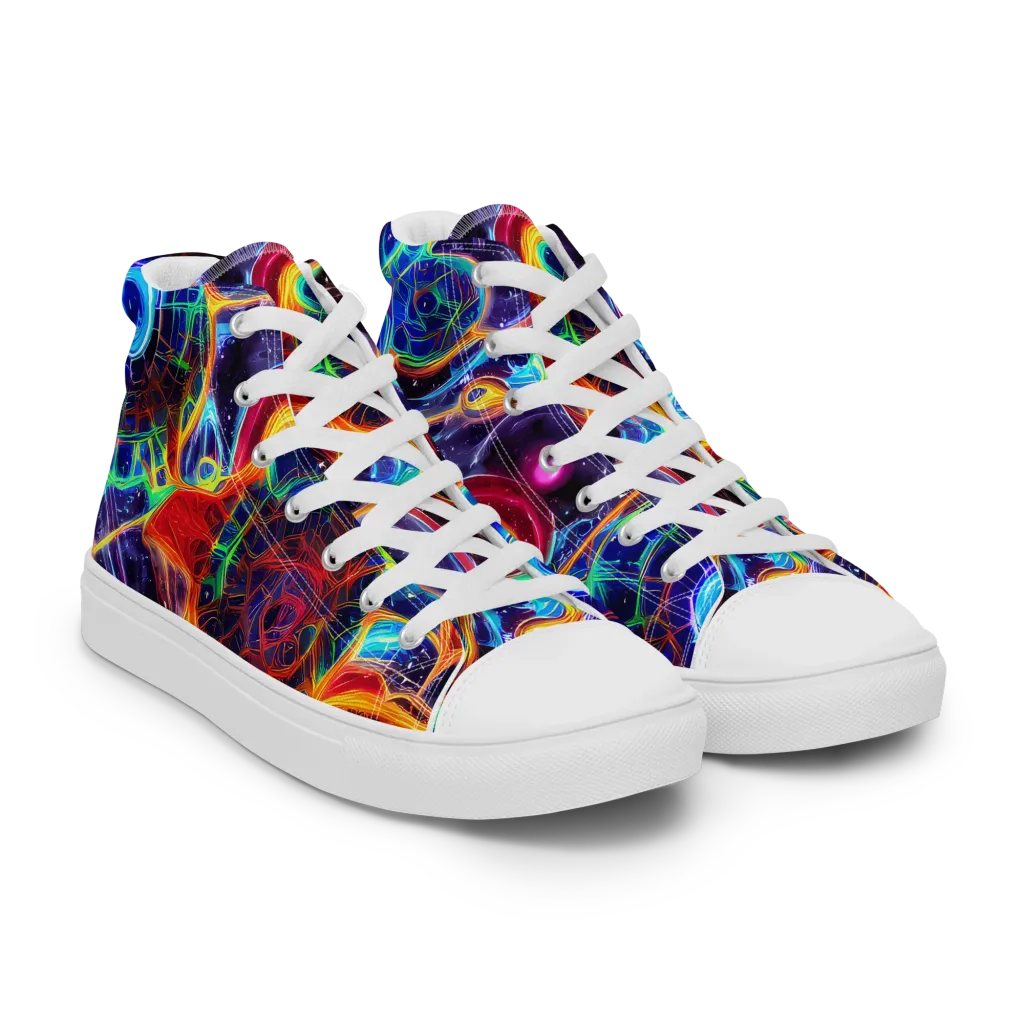 Radiant Cosmos on Women's High Top Canvas Shoes — Right Front