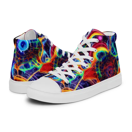 Radiant Cosmos on a Women's High Top Canvas Shoes