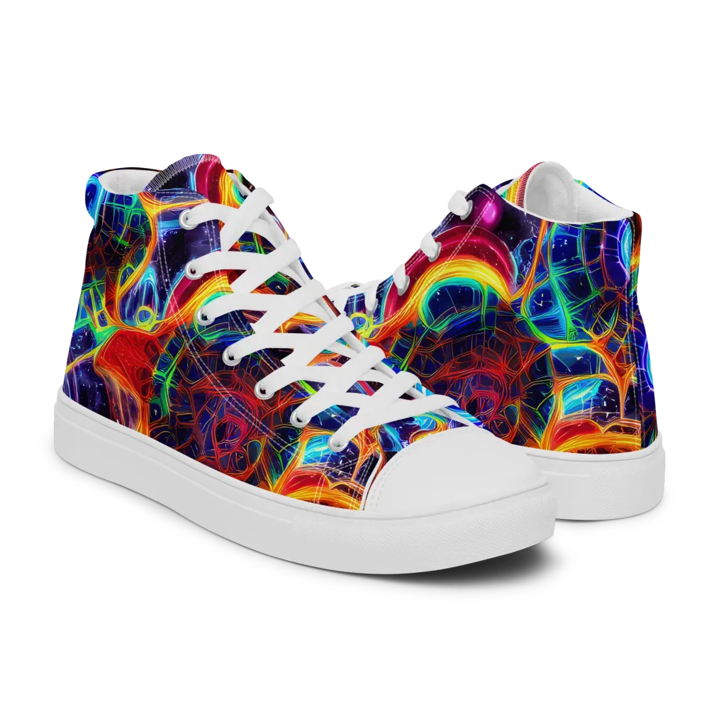 Radiant Cosmos on Women's High Top Canvas Shoes — Right