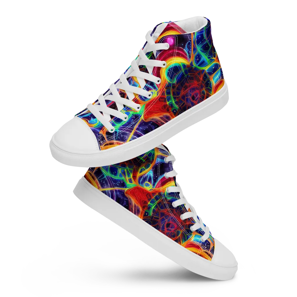 Radiant Cosmos on Women's High Top Canvas Shoes — Front