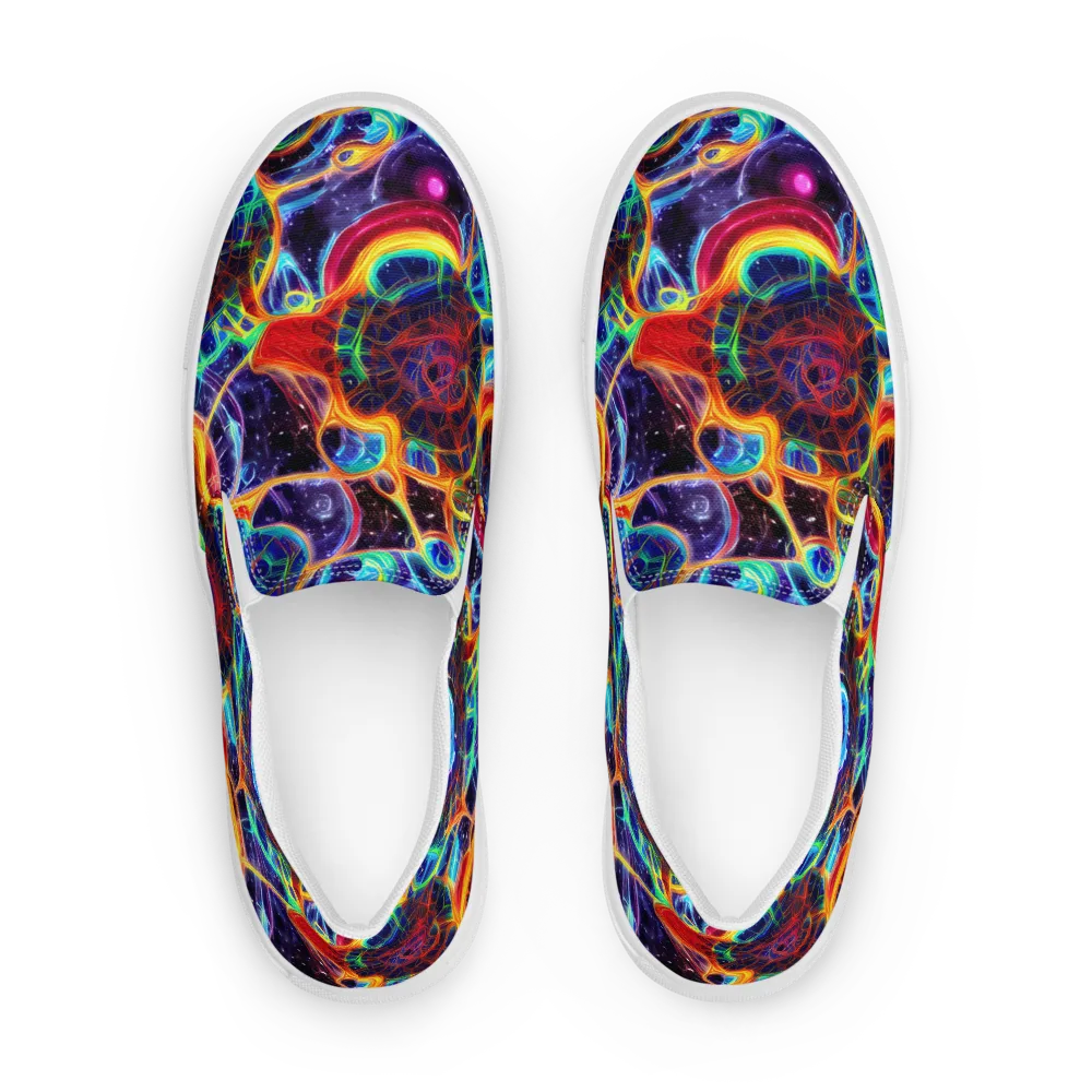 Radiant Cosmos on Men's Slip-On Canvas Shoes — Front