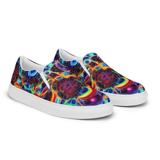 Radiant Cosmos on a Men's Slip-On Canvas Shoes