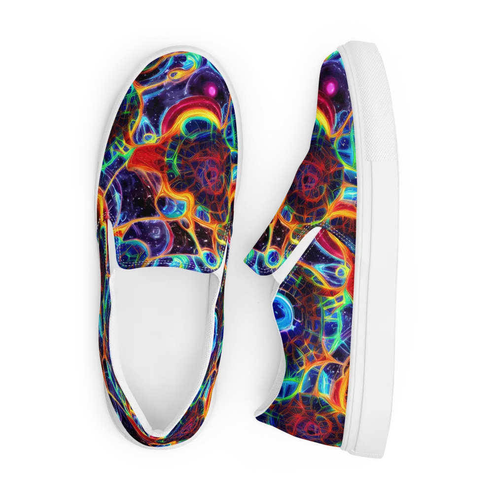 Radiant Cosmos on Men's Slip-On Canvas Shoes — Front