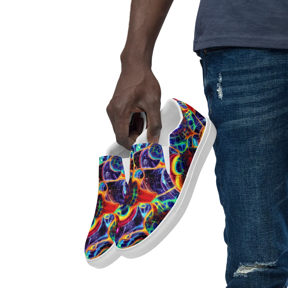 Radiant Cosmos on Men's Slip-On Canvas Shoes — Left Front