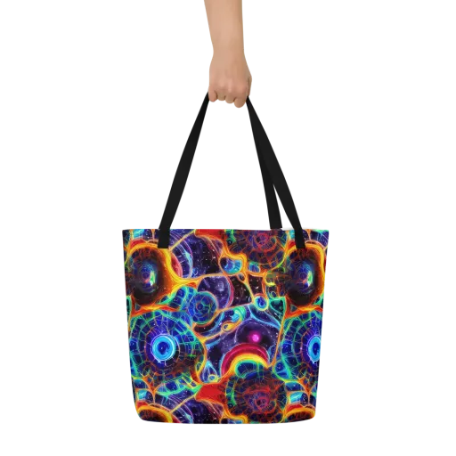 Radiant Cosmos on a Large Tote Bag W/ Pocket