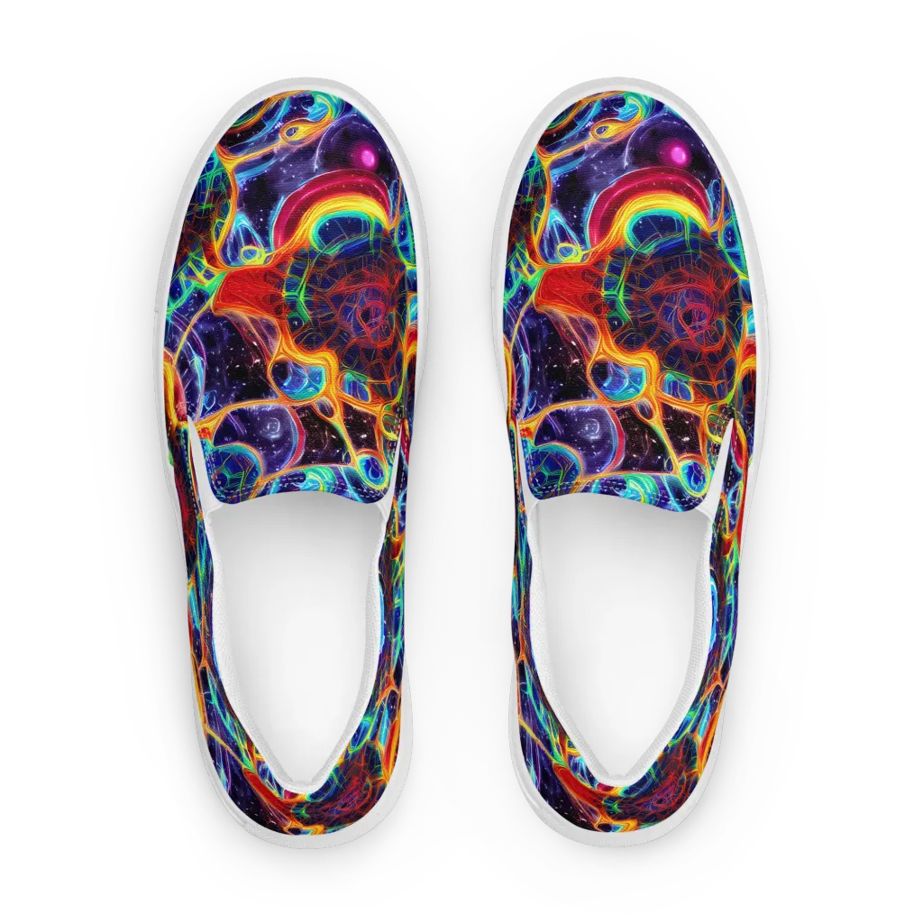 Radiant Cosmos on Women's Slip-On Canvas Shoes — Front