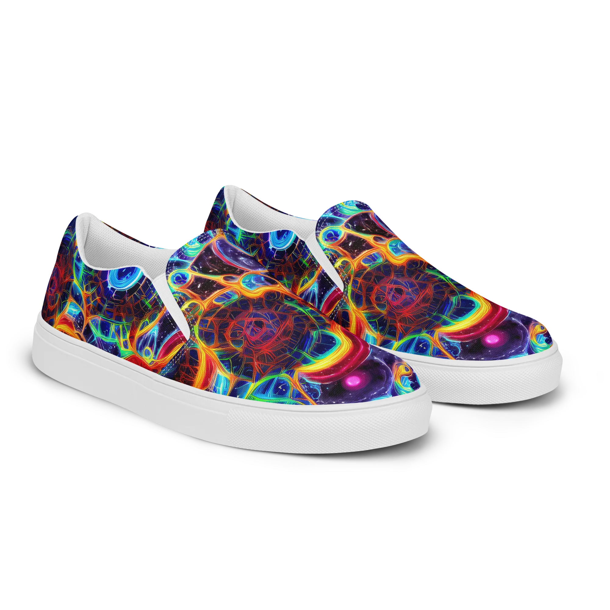 Radiant Cosmos on Women's Slip-On Canvas Shoes — Right Front