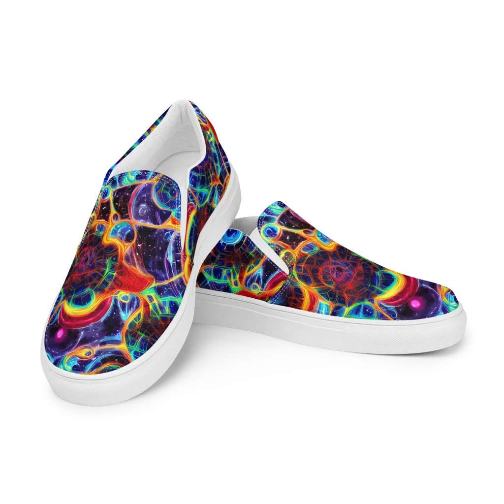 Radiant Cosmos on Women's Slip-On Canvas Shoes — Left Front