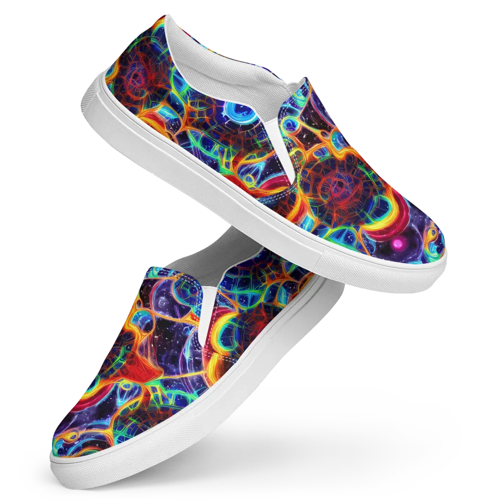Radiant Cosmos on Women's Slip-On Canvas Shoes — Front