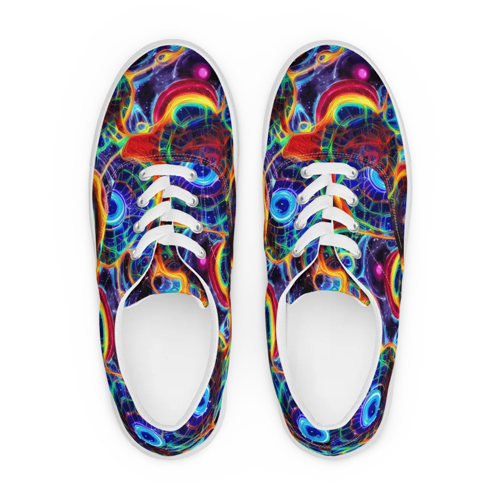 Radiant Cosmos on Men's Lace-Up Canvas Shoes — Front