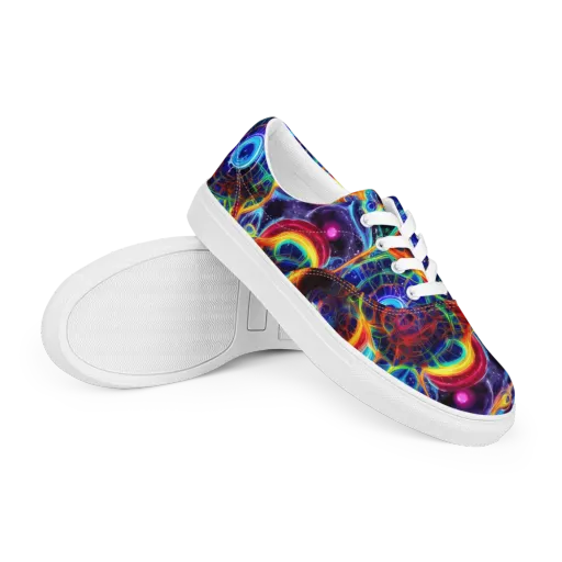 Radiant Cosmos on a Men's Lace-Up Canvas Shoes