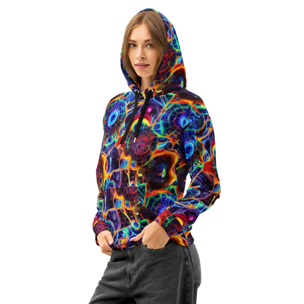 Radiant Cosmos on Cotton Hoodie — Left Front