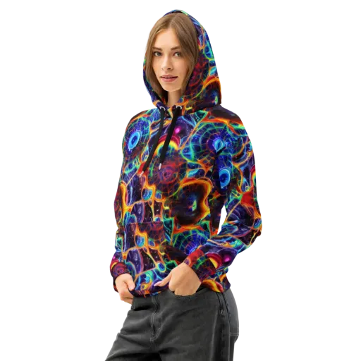 Radiant Cosmos on a Cotton Hoodie