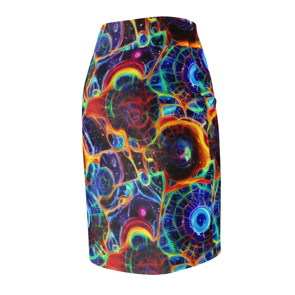 Radiant Cosmos on Pencil Skirt — Back Side