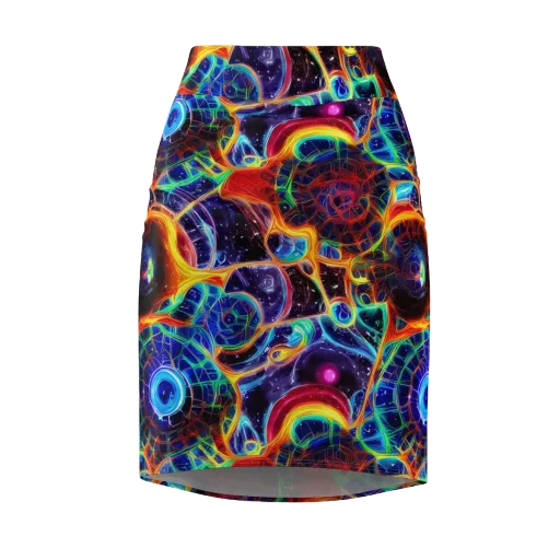 Radiant Cosmos on a Pencil Skirt