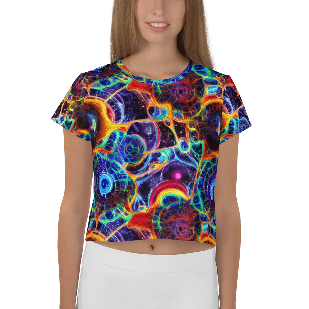 Radiant Cosmos on Crop Tee — Front