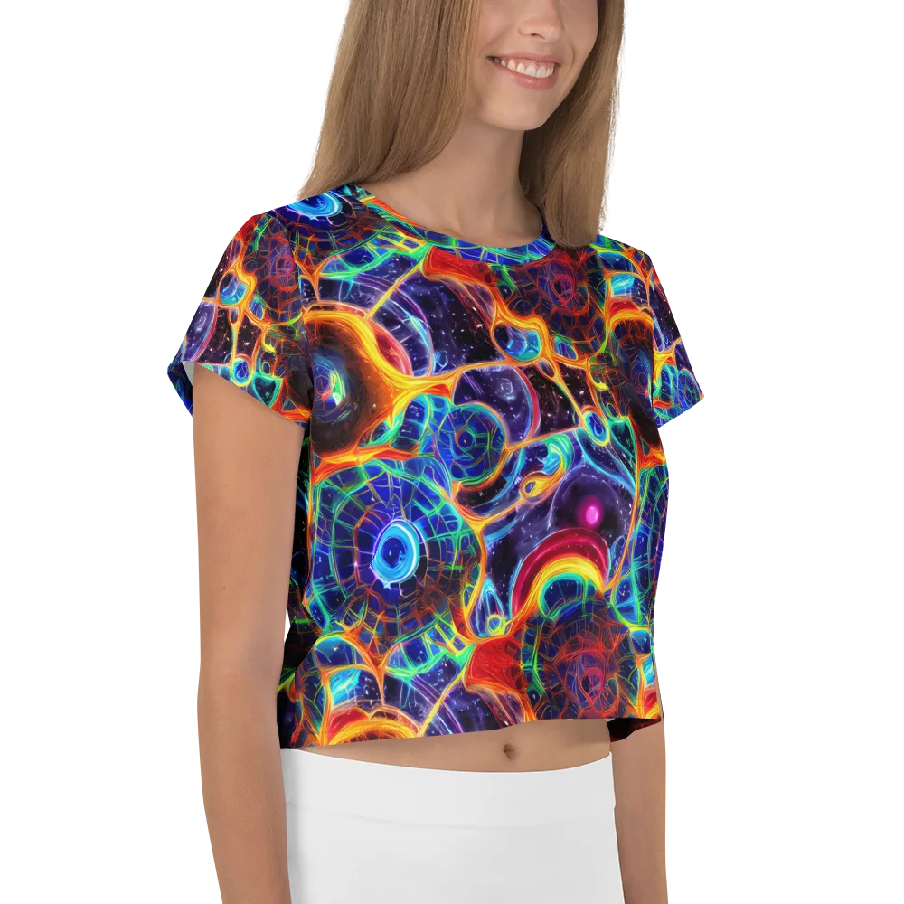 Radiant Cosmos on Crop Tee — Right