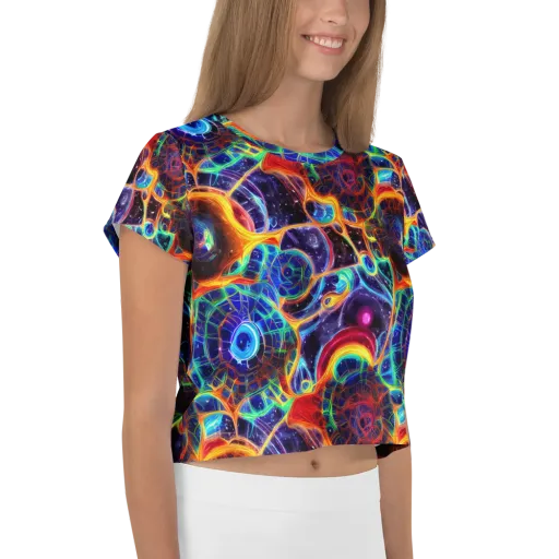 Radiant Cosmos on a Crop Tee