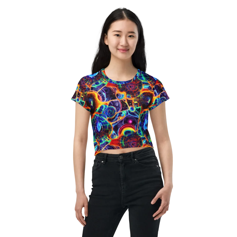 Radiant Cosmos on Crop Tee — Front