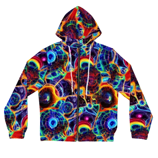 Radiant Cosmos on a Women's Full-Zip Hoodie