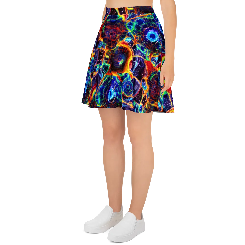 Radiant Cosmos on Skater Skirt — Left