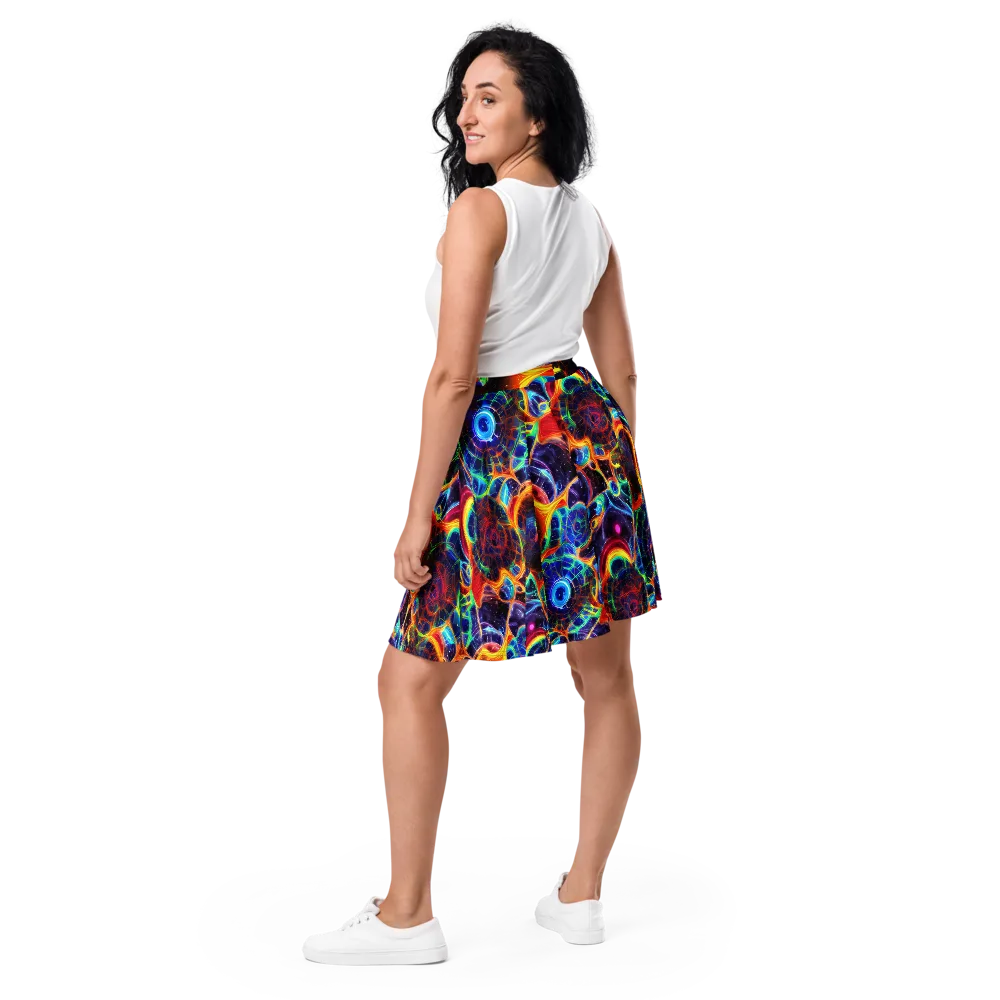 Radiant Cosmos on Skater Skirt — Back
