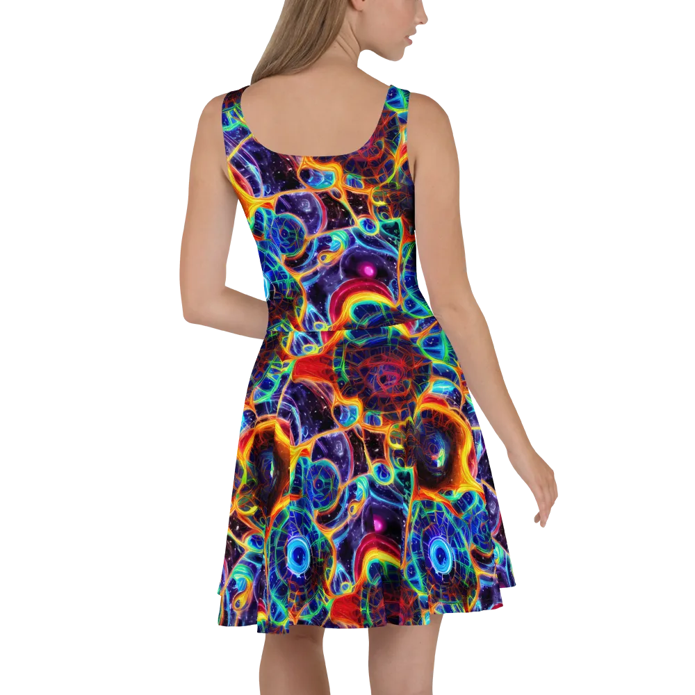 Radiant Cosmos on Skater Dress — Back