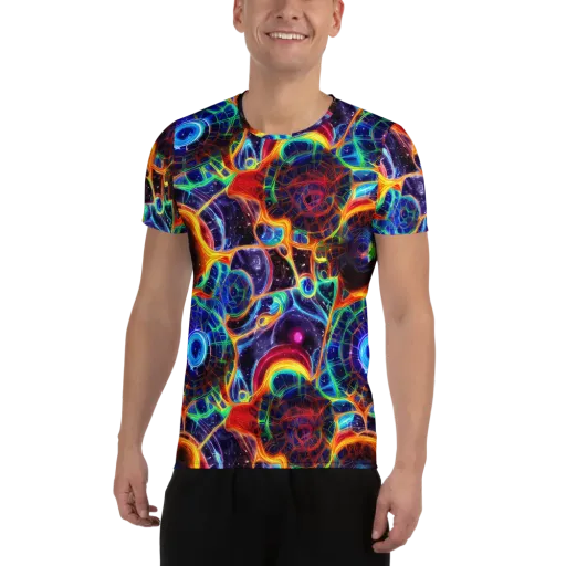 Radiant Cosmos on a Men's Athletic T-Shirt