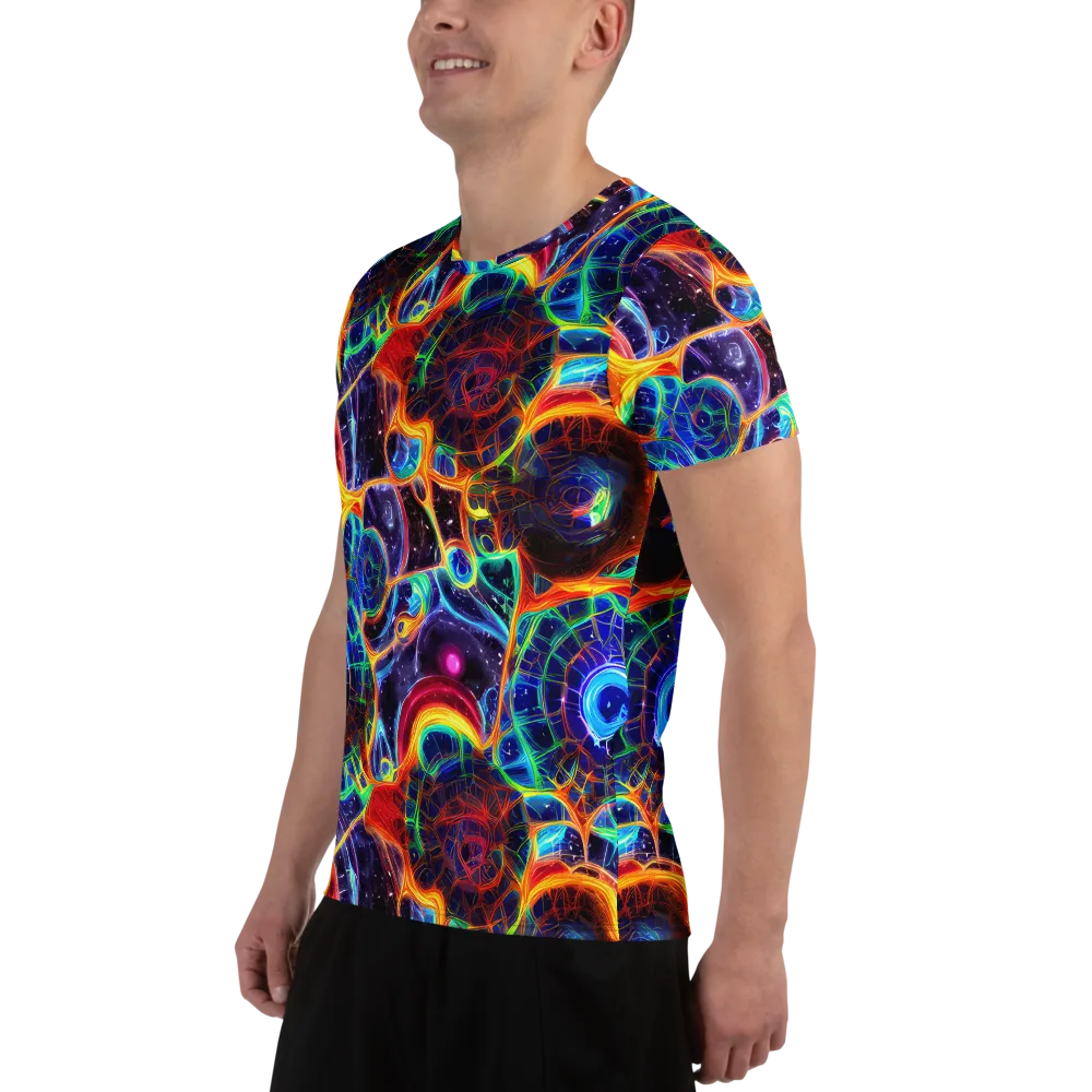 Radiant Cosmos on Men's Athletic T-Shirt — Left