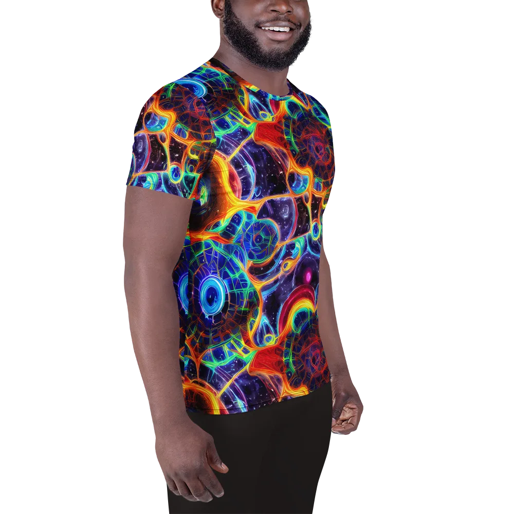 Radiant Cosmos on Men's Athletic T-Shirt — Right