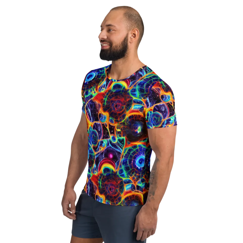 Radiant Cosmos on Men's Athletic T-Shirt — Left